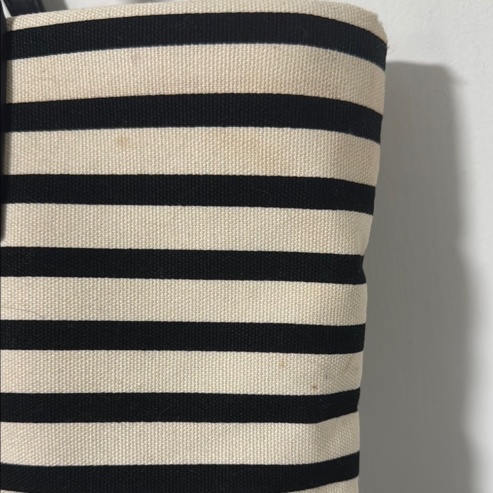 Kate Spade Black and White Striped Tote with Toucan Design - Picture 6 of 9